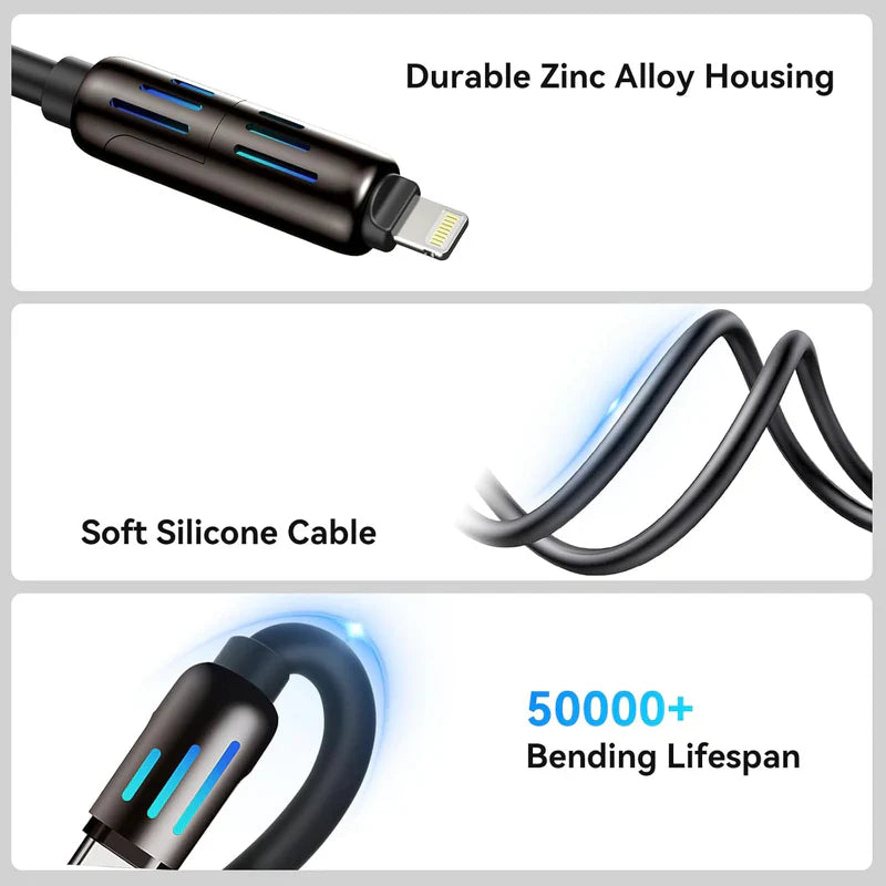 4-in-1 Multi USB Charging Cable | كيبل شحن متعدد 4 في 1